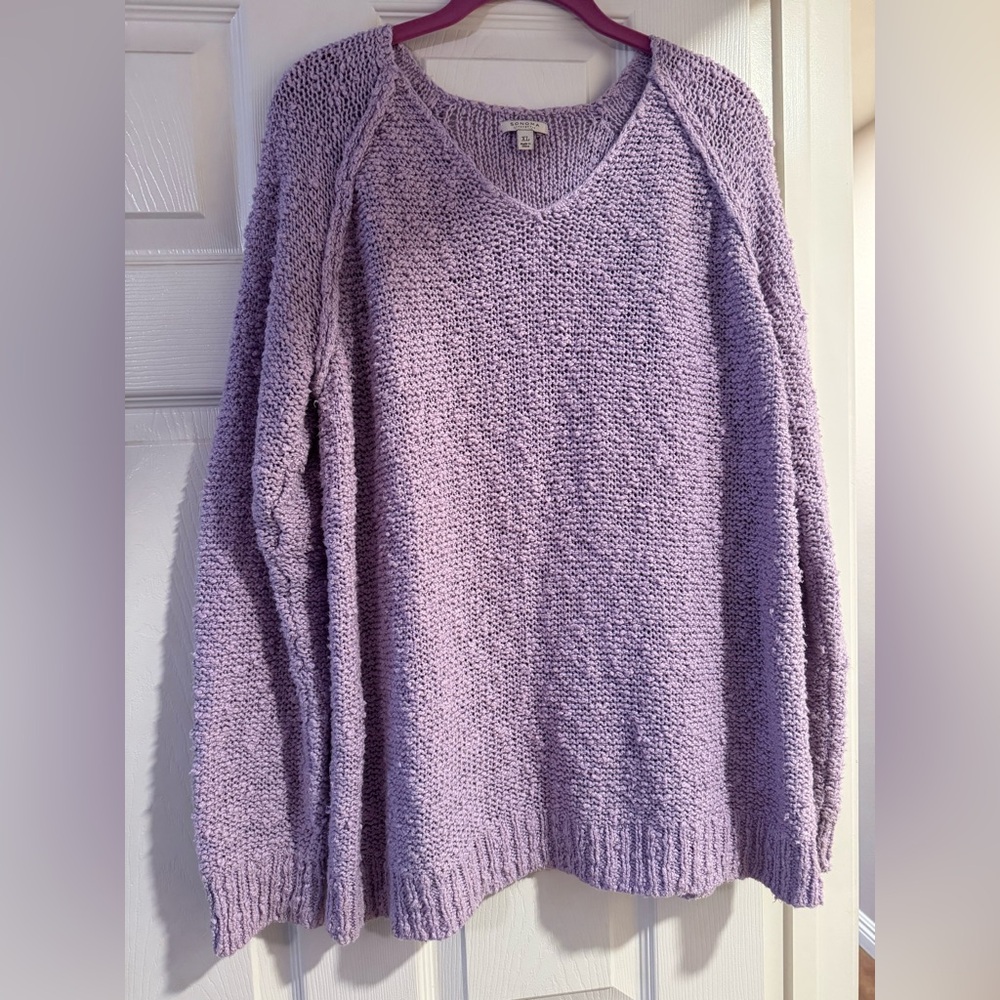 Soft Lilac V-Neck Sweater for Women